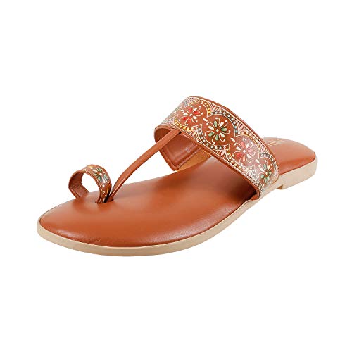Metro Womens Synthetic Tan Suede Slippers (Size (4 UK (37 EU)) - Image 1