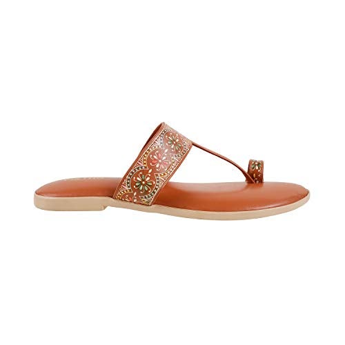 Metro Womens Synthetic Tan Suede Slippers (Size (4 UK (37 EU)) - Image 2