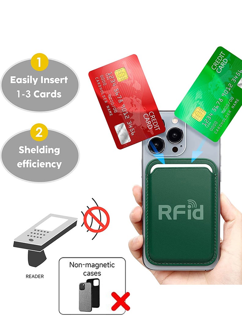 Theodor Magnetic Phone Wallet Card Holder Compatible with Apple MagSafe Wallet for iPhone 16 15 14 13 12 Series Model, Mag Safe  Wallet for Samsung Galaxy S25/S24/ S23/ S22 Series, Dark Green  - Image 2