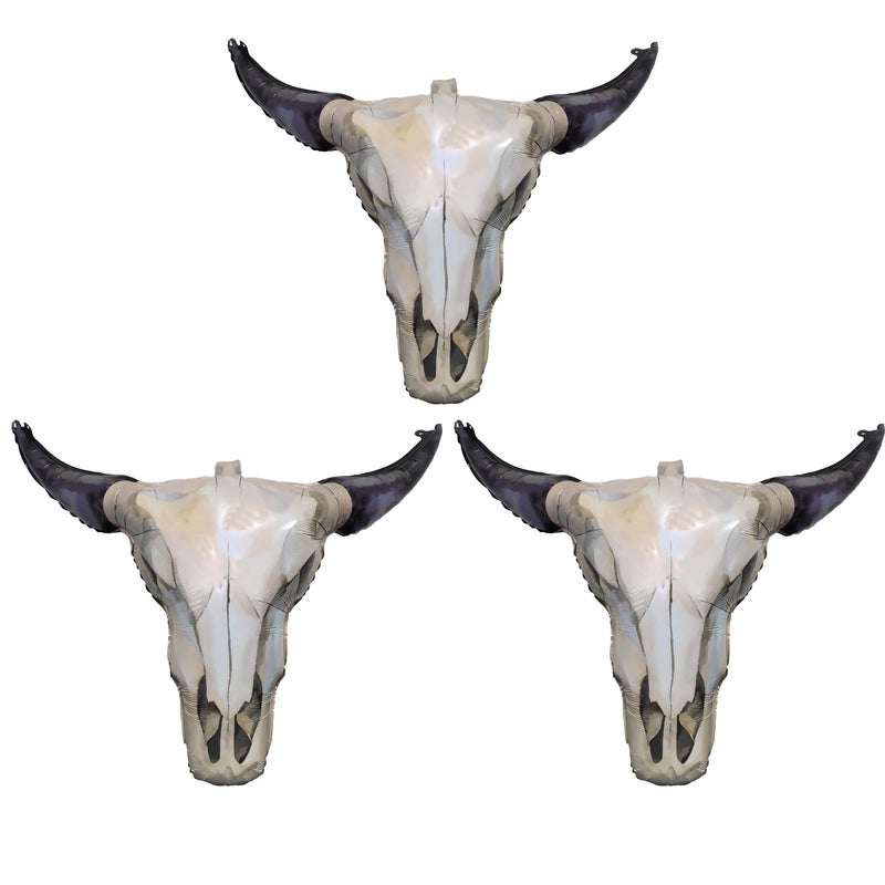 Lidmada 3Pack Western Long Horn Cow Party Balloons Cowboy Longhorn Aluminium Foil Balloon for Party Wall Cowgirl Decorations Last Rodeo Bachelorette Party Supplies - Image 2