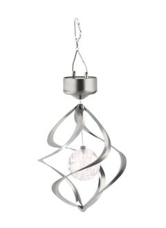 NIBEMINENT Solar Powered Wind Chime Light Silver/Clear 37 x 14.5cm  - Image 1