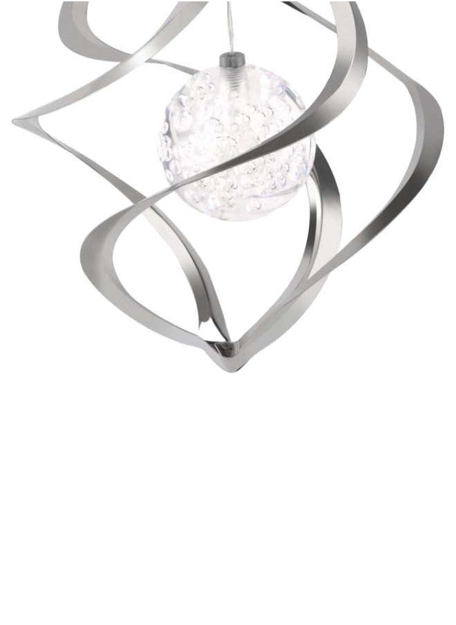NIBEMINENT - Solar Powered Wind Chime Light Silver/Clear 37 x 14.5cm - Image 1