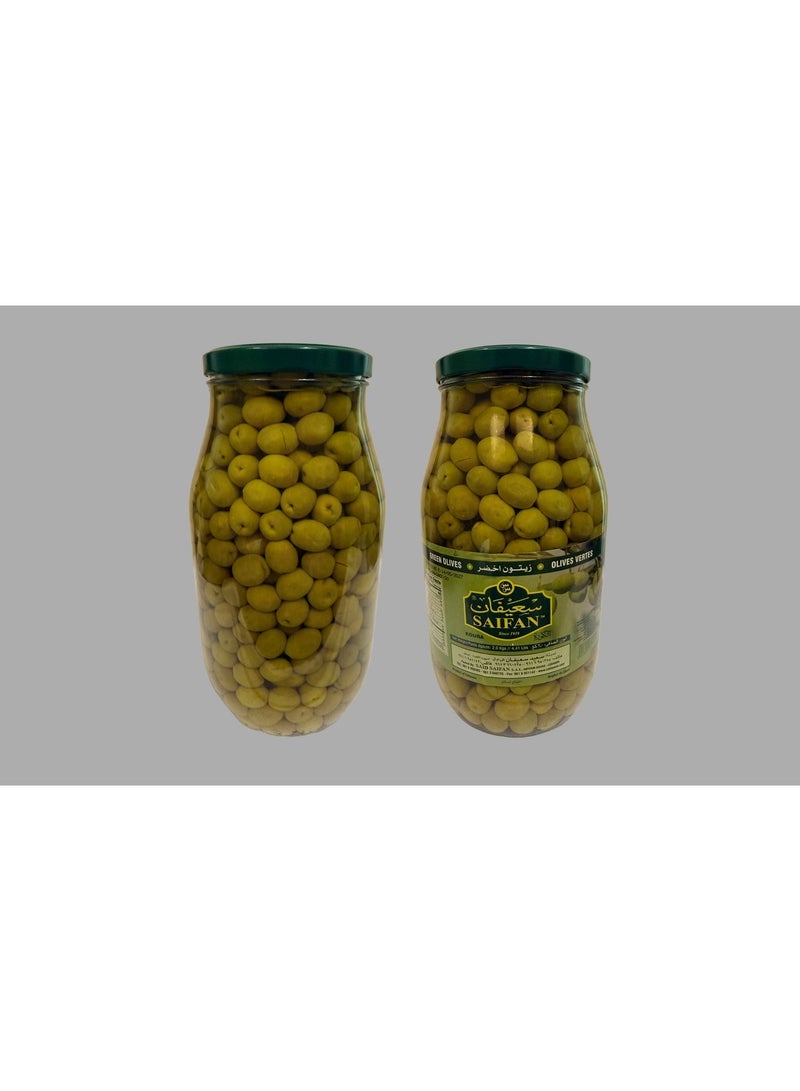 SAIFAN Green olives with pits in brine 2000 grs | Lebanon - Image 3