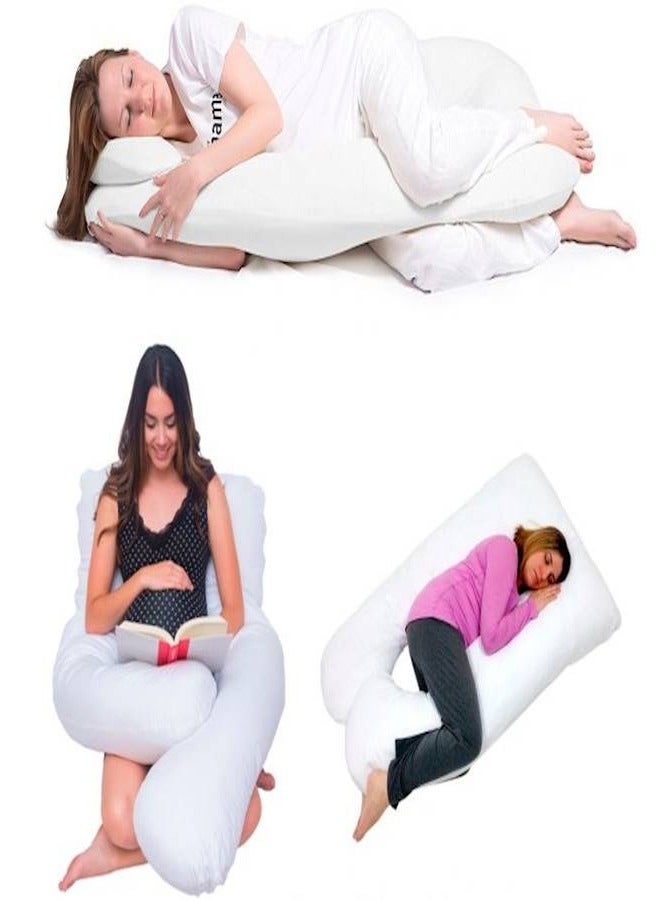 Sleep night U Shape Body Pillows Comfortable Maternity Bed Pillow Half White - Image 4