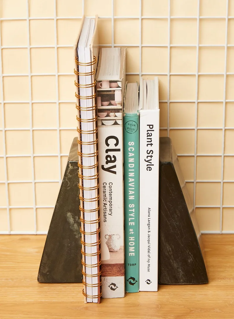 Premier Set Of Two Black Marble Book Ends