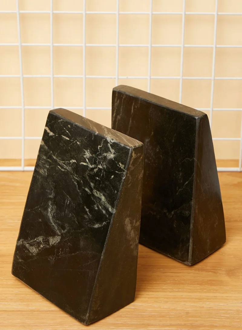 Premier Set Of Two Black Marble Book Ends