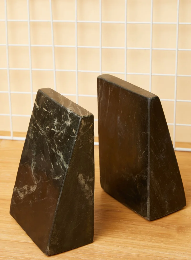 Premier Set Of Two Black Marble Book Ends