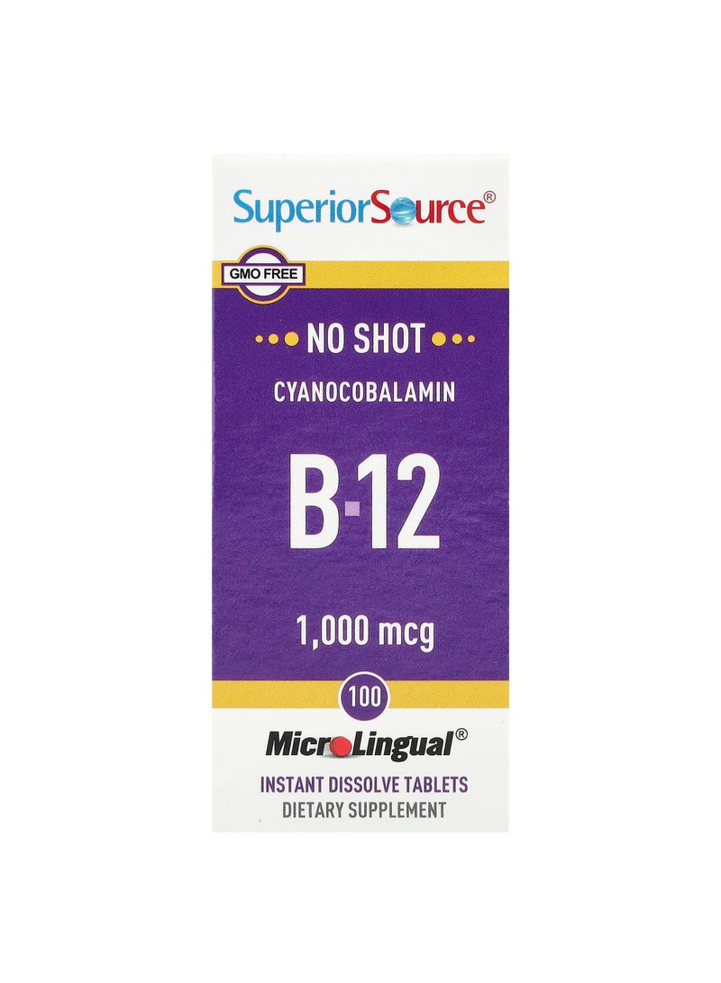 Cyanocobalamin B12, 1,000 mcg, 100 MicroLingual® Instant Dissolve Tablets