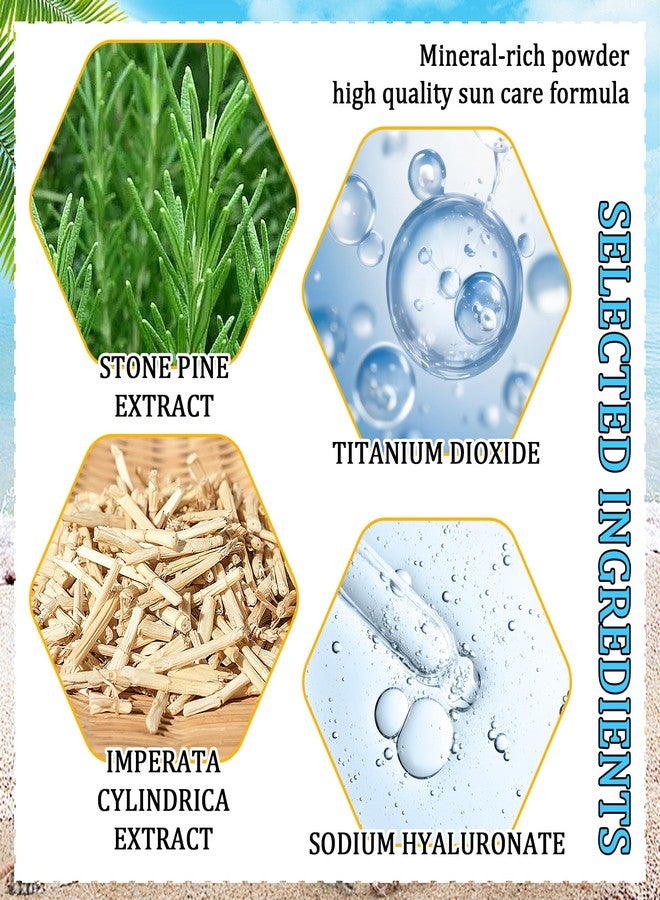 DuoZeng Mineral Face Sunscreen Setting Powder,Lasting Oil Control Lightweight Powder Sunscreen with SPF50+,Loose Waterproof Brush on Sun Screen Makeup for All Skin Types - Image 4