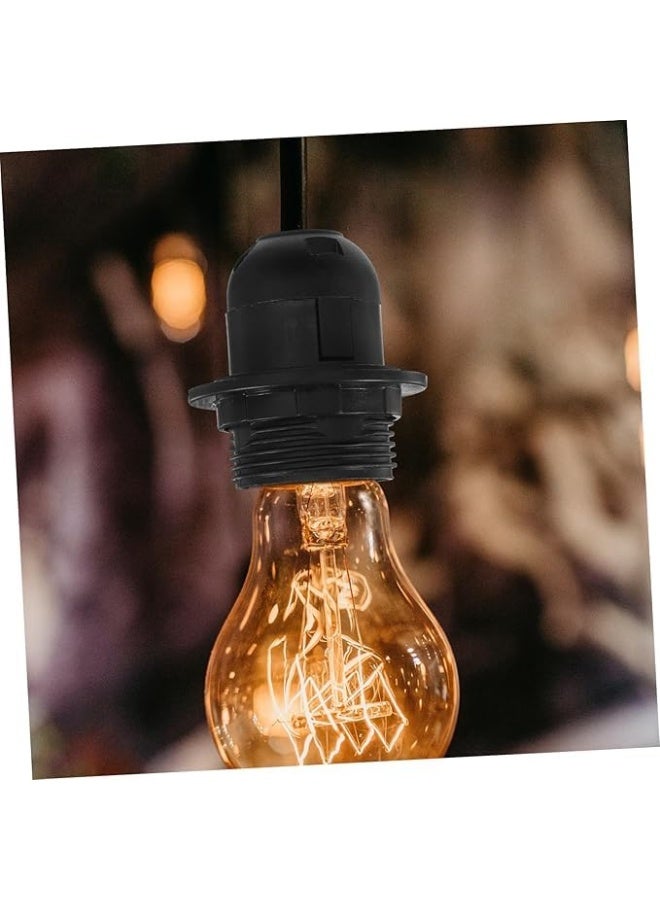 Royal Apex Royal Apex Lamp Base Adapter E27 4A Light Bulb Lamp Holder Pendant Screw Cap Socket Vintage (Black 250V) (2)  - Image 4