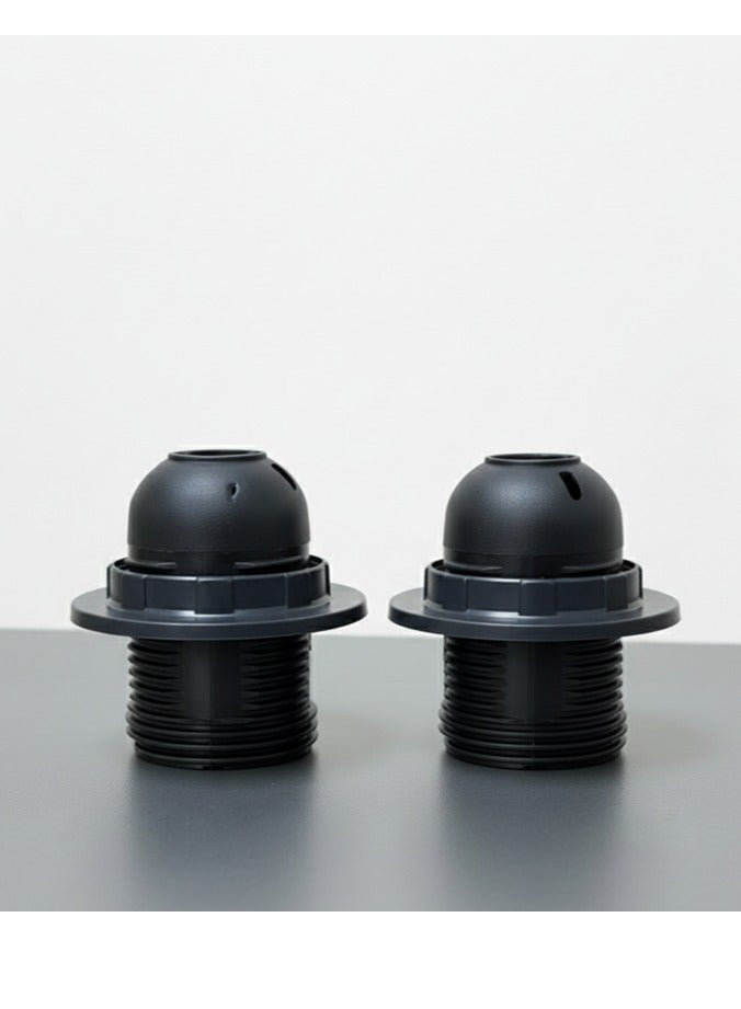 Royal Apex Lamp Base Adapter E27 4A Light Bulb Lamp Holder Pendant Screw Cap Socket Vintage (Black 250V) (2) - Image 1
