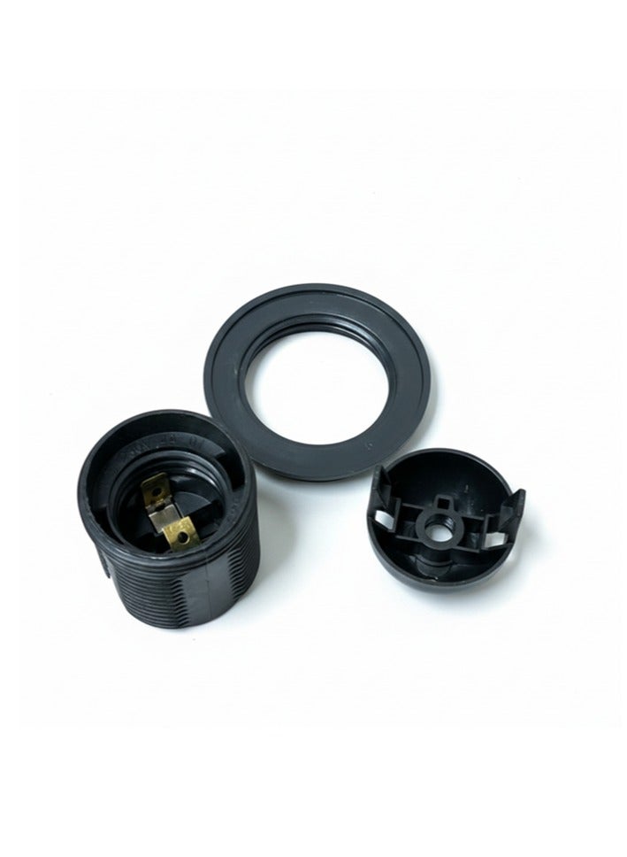 Royal Apex Lamp Base Adapter E27 4A Light Bulb Lamp Holder Pendant Screw Cap Socket Vintage (Black 250V) (2) - Image 2