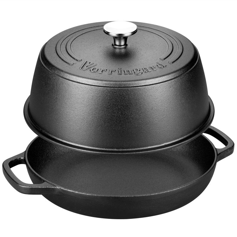 VORRINGARD Cast Iron Dutch Oven Pot with Lid for Bread Baking - include Sourdough Bread Baking Supplies like Banneton Bread Proofing Basket, Bread Oven 6 QT, Pre-seasoned - Image 4