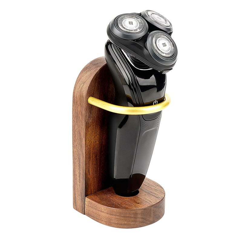 Linkidea Electric Razor Holder Stand Wall Mount, Self Adhesive Razor Hanger, Wood Utility Storage Electric Shaver Bathroom Shower Storage Organizer, Compatible with Philips Norelco Shaver 2400