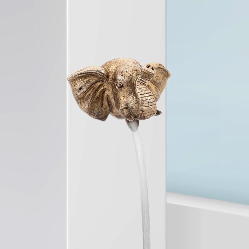 Adjustable Elephant Head Wall Fountain Nozzle Outdoor Garden Water Spout Weather-Resistant Material Soothing Flow for Patio Water Feature Decor - Image 5