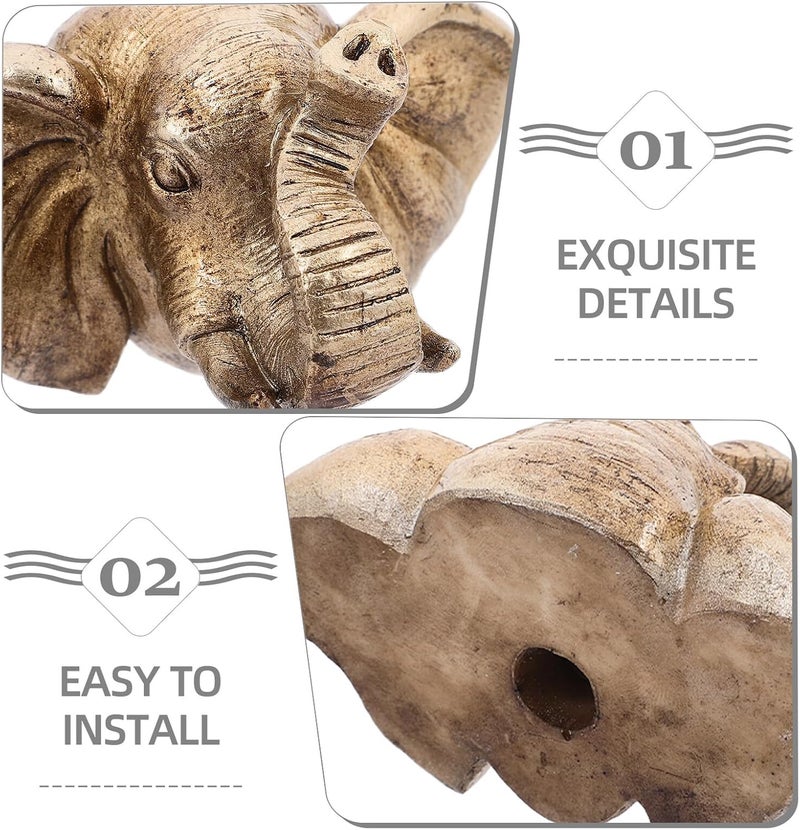 Adjustable Elephant Head Wall Fountain Nozzle Outdoor Garden Water Spout Weather-Resistant Material Soothing Flow for Patio Water Feature Decor - Image 3