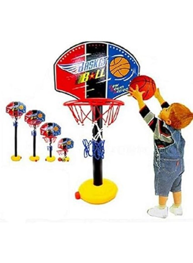 مجموعة ألعاب كرة السلة المحمولة والقابلة للتعديل للأطفال، كرة ومضخة - Image 1