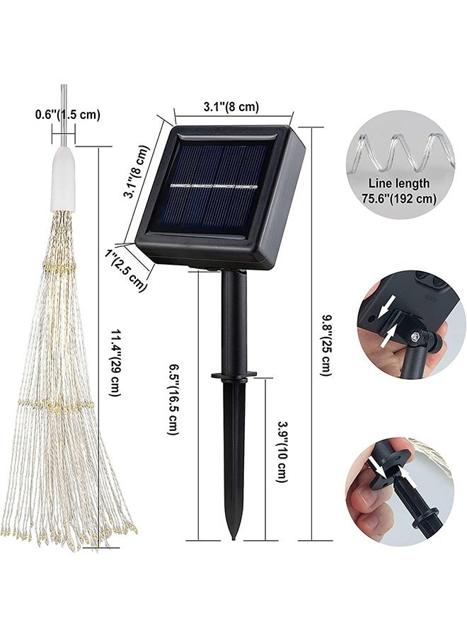 JCB CHIC مصابيح خيوط إضاءة بالطاقة الشمسية 120LED خارجية من الأسلاك النحاسية 120LED أضواء نحاسية خفيفة مقاومة للماء ومضيئة بالنجوم لغرفة النوم وحفلات الزفاف في الحديقة وحفلات الزفاف ومهرجانات الأعياد 2Pack (120LED، ملونة - شمسية) - Image 2