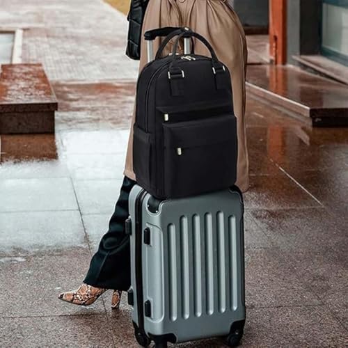 MOCA Women Laptop Backpack 15.6 Inch with USB Charging Port, Stylish College Travel Office Bag, Water Resistant Lightweight Anti-Theft for Girls & Ladies (Classic Black) - Image 5