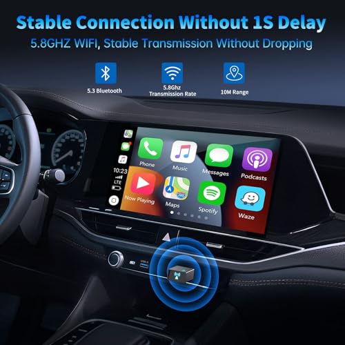 CNDPSTE Wireless CarPlay Adapter for iPhone 2026 Upgrade - Plug & Play Convert Wired to Wireless Compatible with Cars 2016+, iOS 10+ (USB A/USB-C) - Image 4