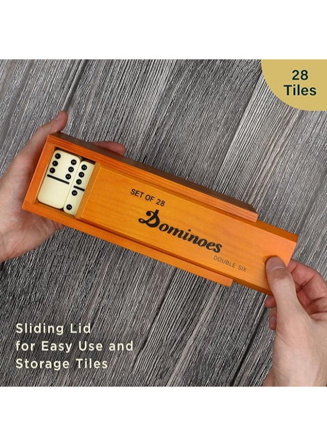 Queensell Double Six Dominoes In Wooden Case - Image 4
