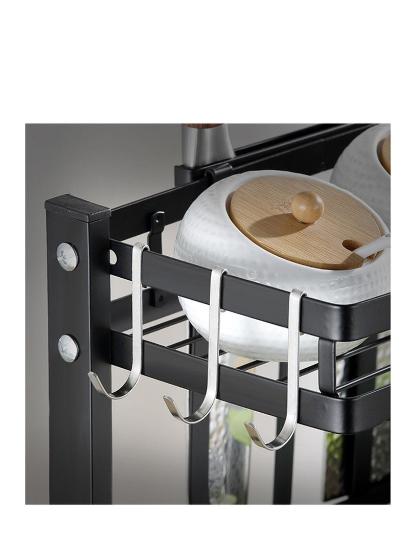 DARIYAH 3-Tier Countertop Kitchen Spice Rack Storage Organizer Shelf with Cutting Board, Blade, Spoon Holder - Image 5