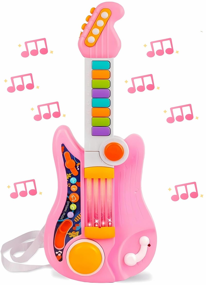 PerKidern Kids Guitar Electric Toddler Baby Music Toys for Ages 24 with Piano Mode Strap and Lights Child Musical Instruments Ideal for 2 Year Old Girls Boys Birthday - Image 2