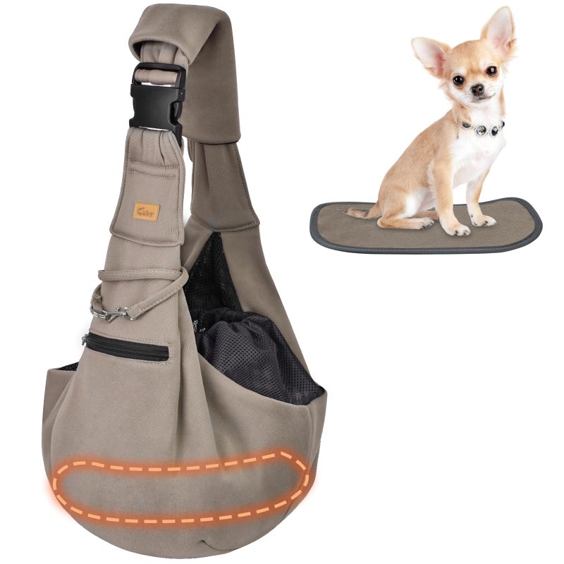 CUBY Dog and Cat Sling Carrier - Hands Free Adjustable Small Pet Sling - Soft Pouch and Tote Design - Suitable for Puppy, Small Dogs Cats Outdoor - Image 1