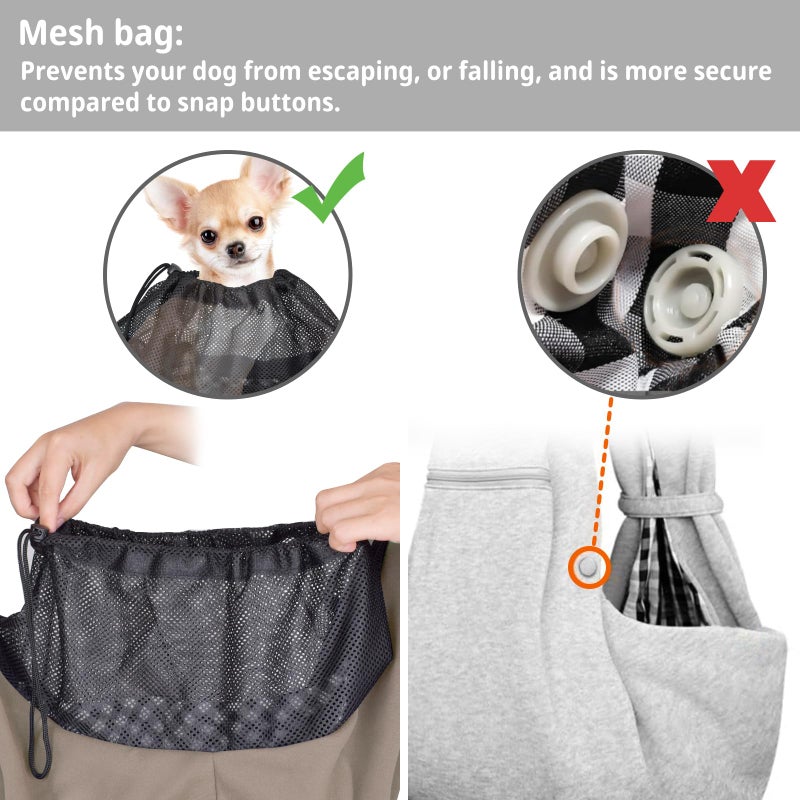 CUBY Dog and Cat Sling Carrier - Hands Free Adjustable Small Pet Sling - Soft Pouch and Tote Design - Suitable for Puppy, Small Dogs Cats Outdoor - Image 3