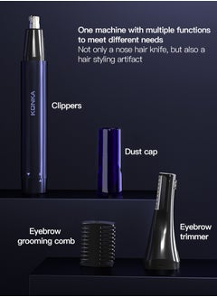 KONKA Ear And Nose Hair Trimmer-Rechargeable Nose Trimmer For Men And Women Professional Painless Nose Clipper Eyebrow & Facial Hair Trimmer IPX5 Waterproof Dual Edge Blades For Easy Cleansing  - Image 3