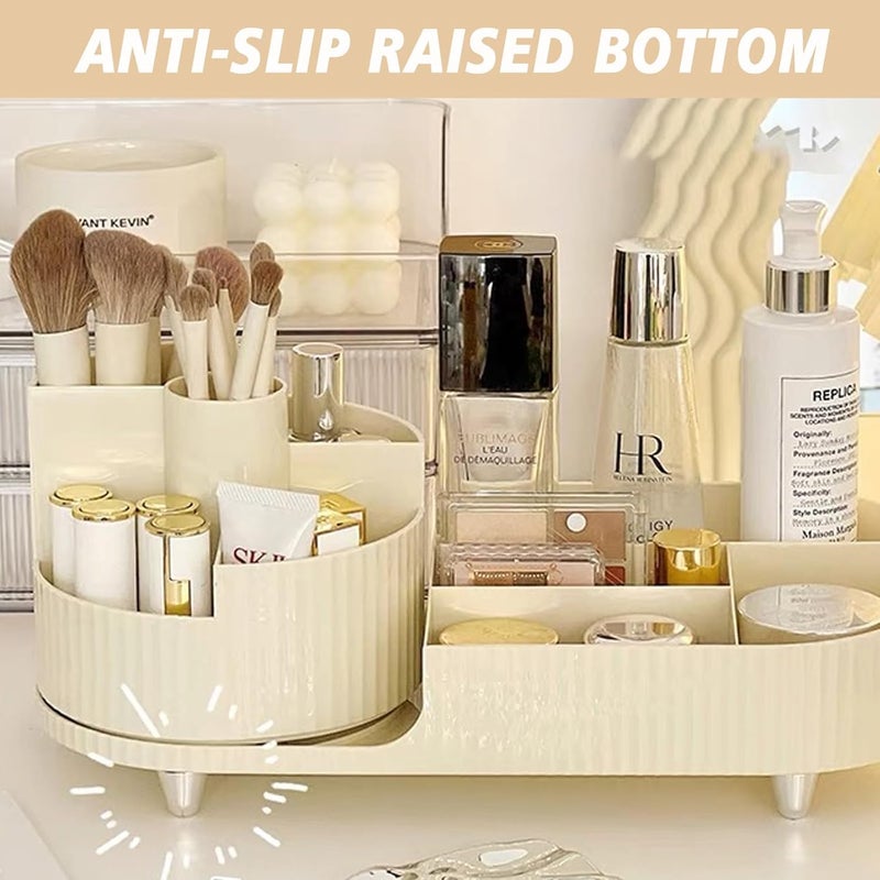 Calyrex Makeup Organizer for Vanity, 360° Rotating Cosmetics Organizer and Storage with Brush Holder and Drawers, Large Capacity Cosmetic Display Case, Cosmetic Organizer for Skincare - Image 5