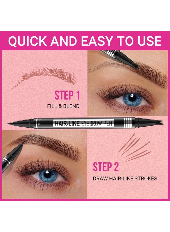 iMethod Microblading Eyebrow Pen - Eyebrow Pencil Magical 2-in-1 Dual-Ended Eye Brow Pencils for Women with 4-Fork-Tip & Precise Brush-Tip Create Natural Hair-Like Brows, Last All-Day, Grey - Image 4