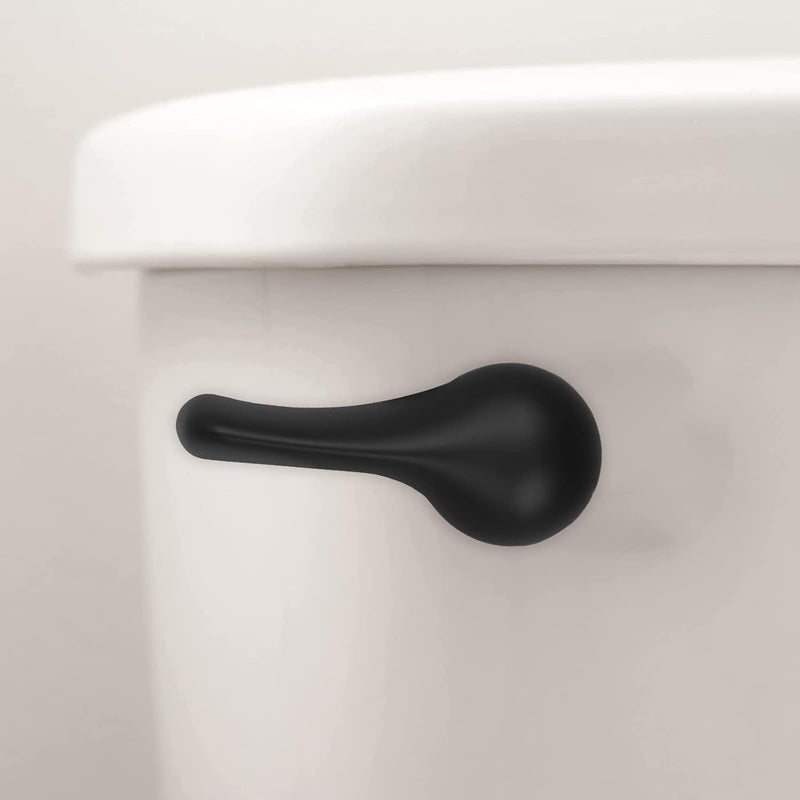 TJWODO Toilet Handle Replacement Kit, Universal Tank Flush Lever Handle with Stainless Steel Flapper Chains for Most Front Mount Toilets, Matte Black Finish Toilet Flush Handle - Image 2