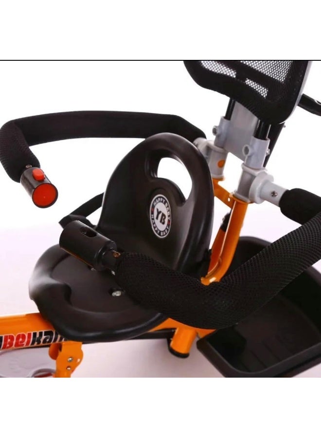 Multifunctional Baby Bike, Baby Tricycle Tricycle Seat Belt with Cup Holder, Increase Storage Basket (Orange)  - Image 4