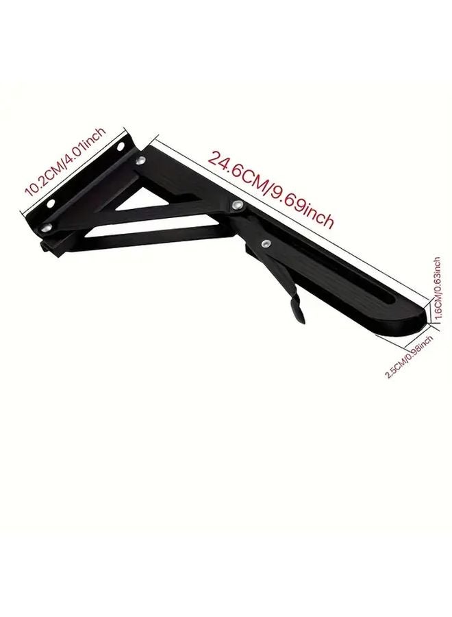 Heavy Duty Black Wall Mounted Folding Table Adjustable Legs Sturdy Metal Frame Workbench - Image 3