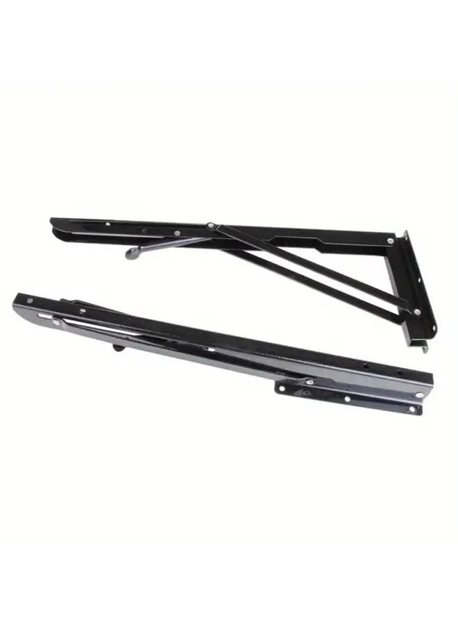 Heavy Duty Black Wall Mounted Folding Table Adjustable Legs Sturdy Metal Frame Workbench - Image 5