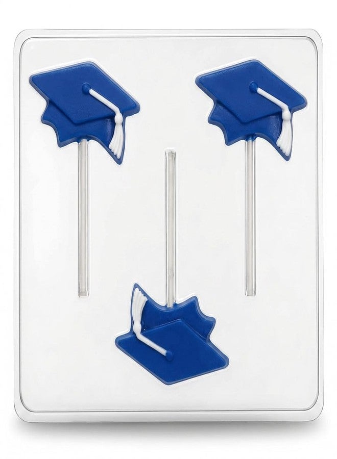كاندي مولدز آند مور قالب حلوى شوكولاتة على شكل قبعة تخرج وشريط، من Candy Molds N More، رقم 8008، مصنوع من بلاستيك شفاف آمن غذائياً، يحتوي على 4 تجاويف. - Image 1