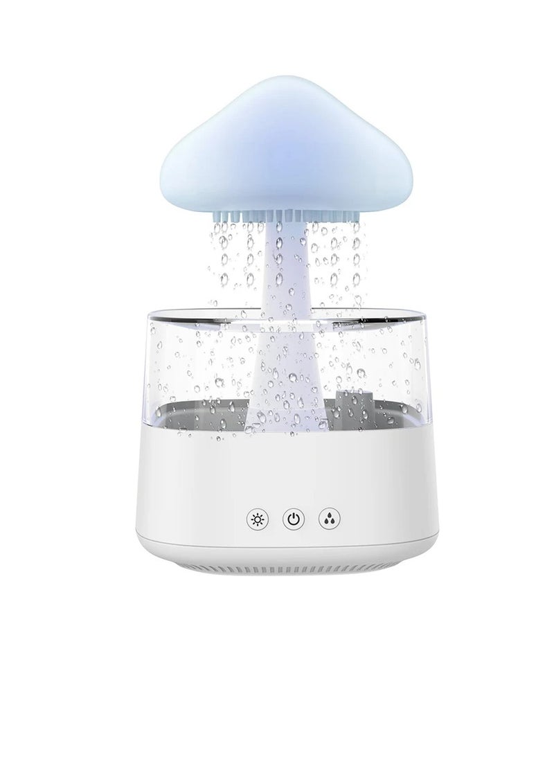 AROAQ - Mushroom Cloud Humidifier, Portable Mini Mushroom Rain Diffuser, Energy Saving Ultrasonic Aroma Diffuser With Colorful LED Lights, Multifunctional Atomization Humidification Colorful Lamp, (White B) - Image 1