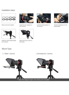 Bestview Smartphone/Tablet/DSLR Camera Teleprompter Prompter with Remote Control Lens Adapters Cleaning Cloth Supports Wide Angle Lens for Stage Speech Live Streaming Online Video Vlog  - Image 5