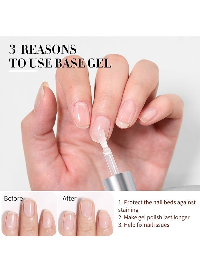 Born Pretty Base Gel &  Top Coat, 2Pcs 10ml No Wipe Top Coat and Base Set Glossy Finish Shiny Top Nail Polish Soak Off Clear Base Gel Manicure Art Supplies - Image 4