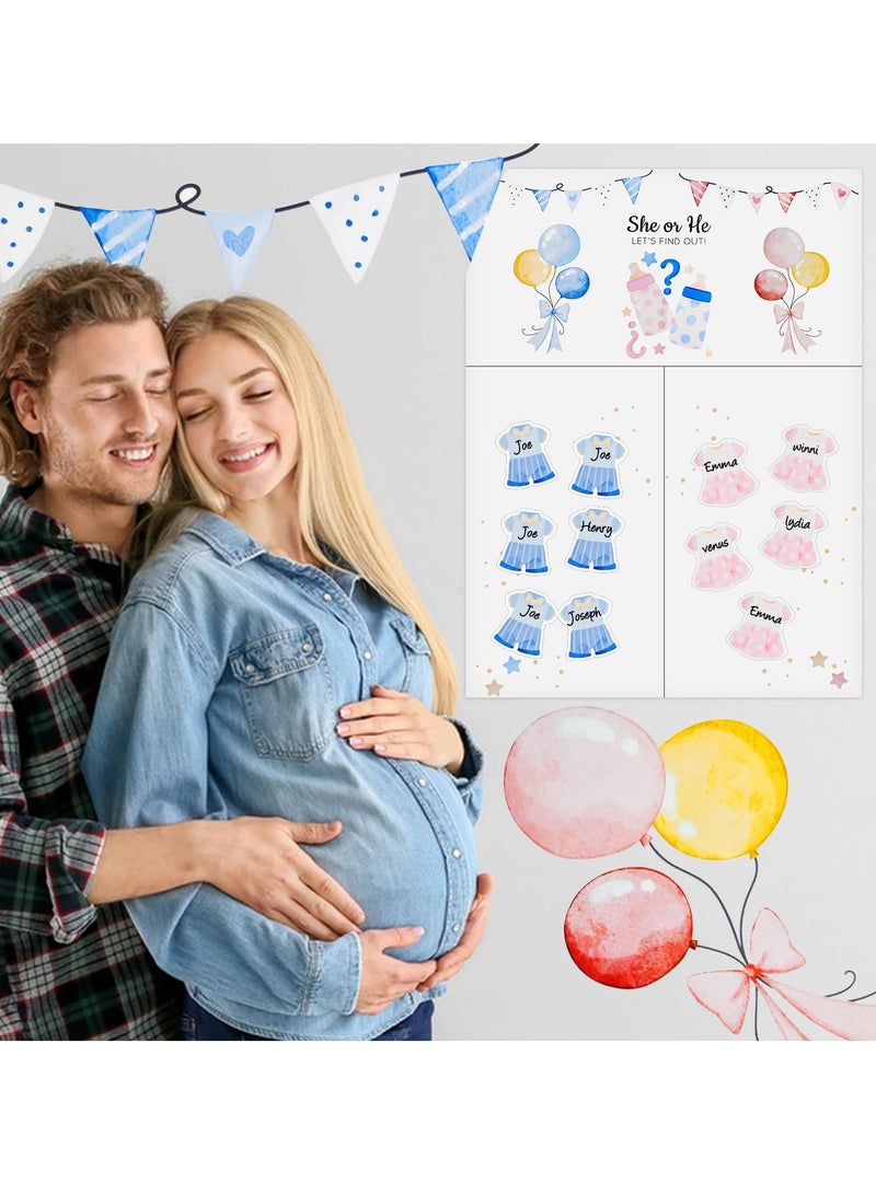 Excefore Baby Gender Reveal Party Decorations, Gender Reveal Games Ideas with 36 Voting Stickers, Boy or Girl Gender Reveal Party Supplies, Baby Predictions Cards Gender Reveal Voting Poster Board - Image 5