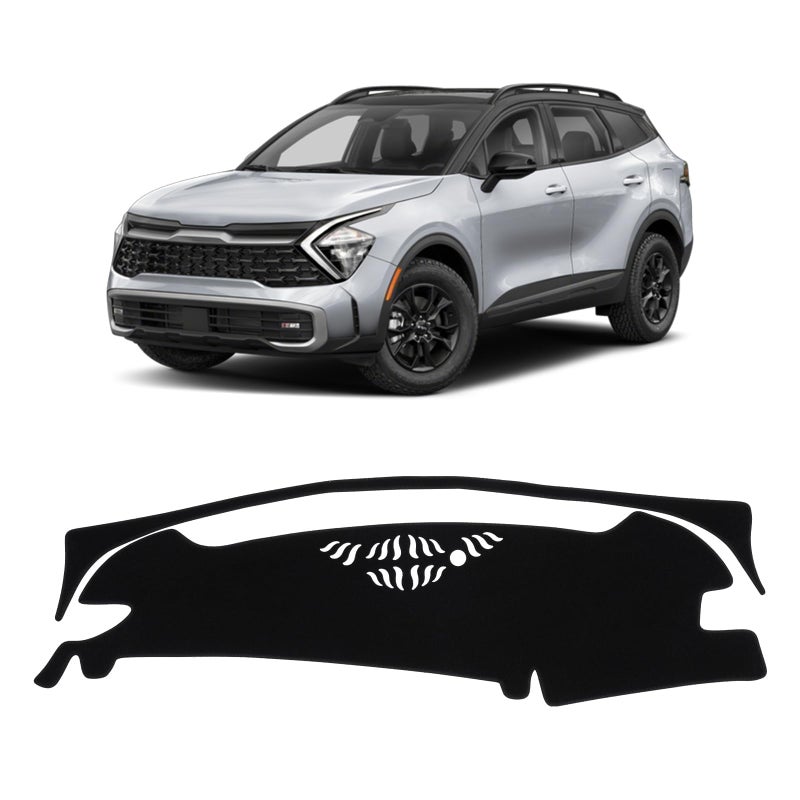 KUST Car Dash Cover for Kia SportageHybridNQ5 2023 2024 2025 Polyester Dashboard Cover NonSlip Center Console Dash Cover Interior Accessories for Sportage Sunshade Windshield Glare Black