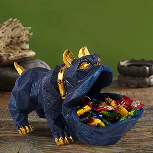 ZART Bulldog Design Storage Holder Showpiece for Home Decorative Item, Animal Figurines for Home Shelves Decor Showpiece (6 inch Size, Black),, Resin - Image 1