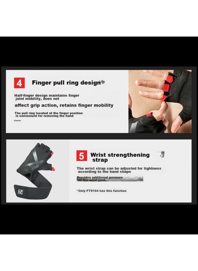 LP Lpft9104 Fitness Gloves For Men And Women, Cycling Anti-callus Training Wrist Reinforced Strap Version, Pair, M  - Image 2