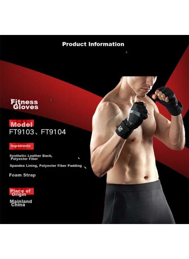 LP Lpft9104 Fitness Gloves For Men And Women, Cycling Anti-callus Training Wrist Reinforced Strap Version, Pair, M  - Image 1