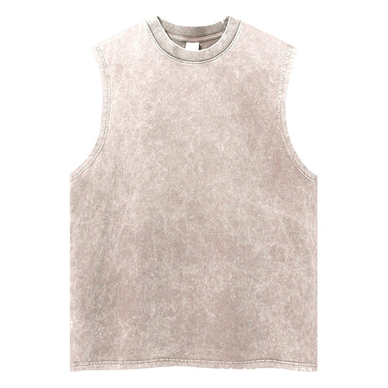 Vest Boys Summer American Retro Washed Old Loose Personality Trend Cotton Sleeveless T-Shirt - Image 1