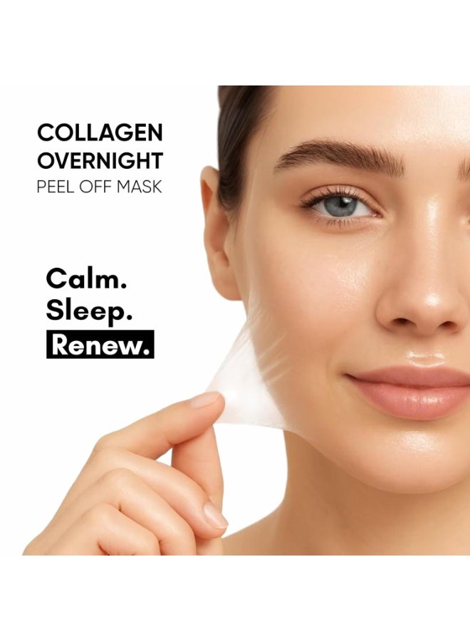Masofta Collagen Overnight Wrapping Peel Off Mask with Niacinamide, Hyaluronic Acid & Ceramides | Brightening, Hydrating, Anti-Aging Sleeping Mask for Glowing Skin – 100g - Image 4