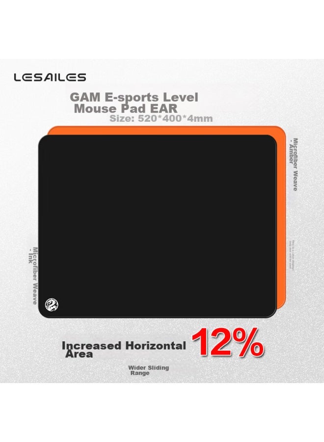 Lesailes Feidun Mo Gaming Mouse Pad, Fps Smooth Gaming, Microfiber Woven Computer Desk Pad, Qck Heavy Chiji Jiang Zero Zhen Huodu Red Dye Edge, Black, 520x400x4 - Image 1