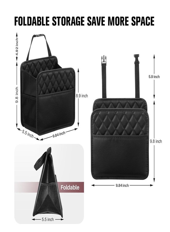 NETZILLA Car Seat Organizer,1 Pack Waterproof Pu Leather Backseat Car Organizer and Storage Bag Foldable Universal Hanging Car Seat Back Organizers for Kids & Adults (Black) - Image 2