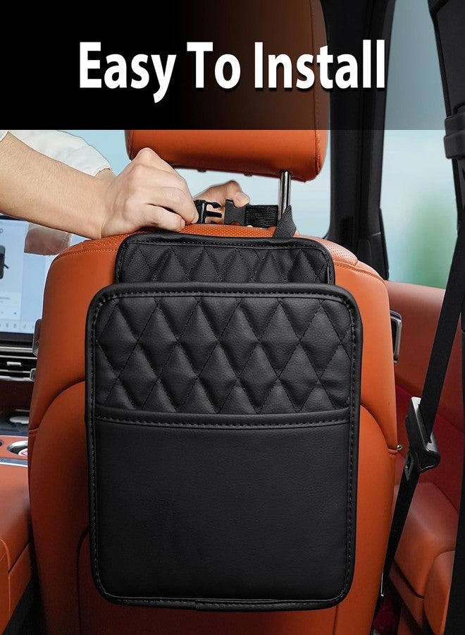 NETZILLA Car Seat Organizer,1 Pack Waterproof Pu Leather Backseat Car Organizer and Storage Bag Foldable Universal Hanging Car Seat Back Organizers for Kids & Adults (Black) - Image 5
